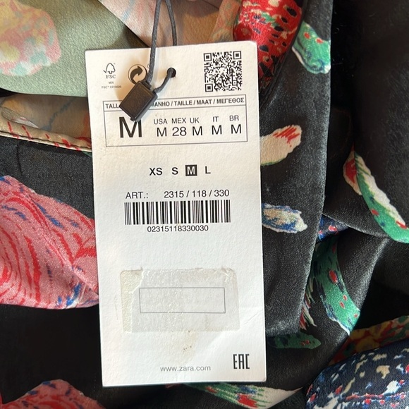 NWT Zara Basic Z1975 Denim Polyester Tiger Cat Dress M - Picture 8 of 12